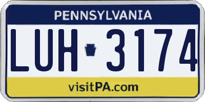 PA license plate LUH3174