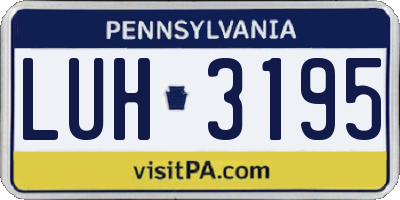 PA license plate LUH3195