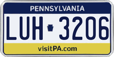 PA license plate LUH3206