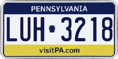 PA license plate LUH3218
