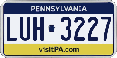 PA license plate LUH3227