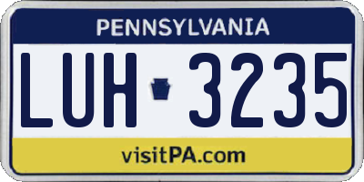 PA license plate LUH3235