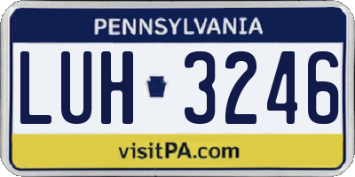 PA license plate LUH3246