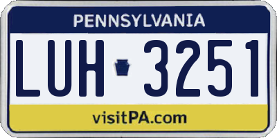 PA license plate LUH3251