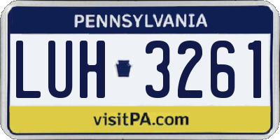 PA license plate LUH3261