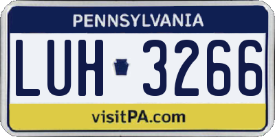 PA license plate LUH3266