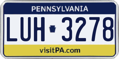 PA license plate LUH3278