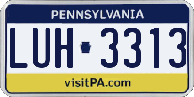 PA license plate LUH3313