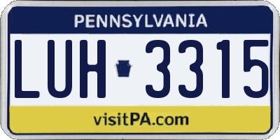 PA license plate LUH3315