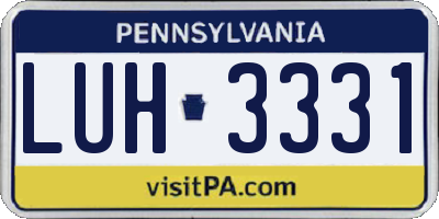 PA license plate LUH3331