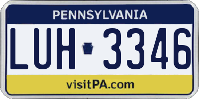 PA license plate LUH3346