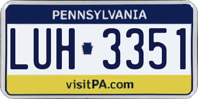 PA license plate LUH3351