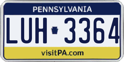 PA license plate LUH3364