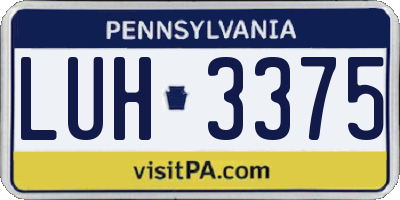 PA license plate LUH3375