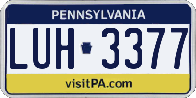 PA license plate LUH3377