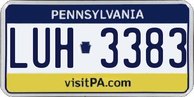 PA license plate LUH3383