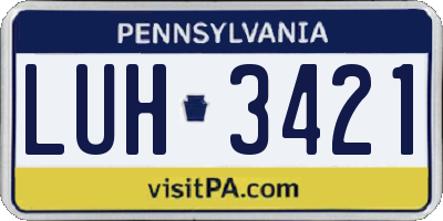 PA license plate LUH3421