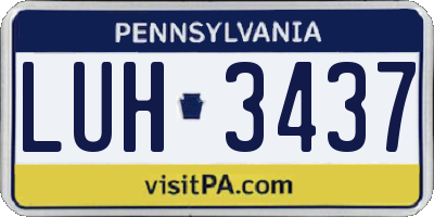 PA license plate LUH3437