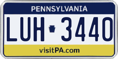 PA license plate LUH3440