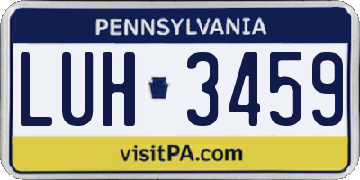 PA license plate LUH3459