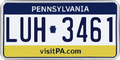 PA license plate LUH3461