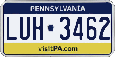 PA license plate LUH3462
