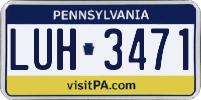 PA license plate LUH3471