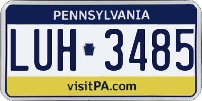 PA license plate LUH3485