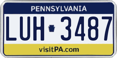 PA license plate LUH3487