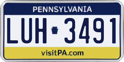 PA license plate LUH3491