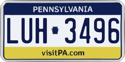 PA license plate LUH3496