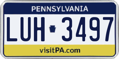PA license plate LUH3497