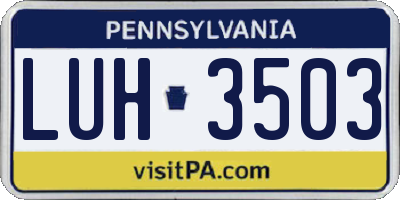 PA license plate LUH3503