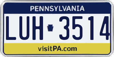 PA license plate LUH3514