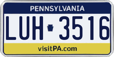 PA license plate LUH3516