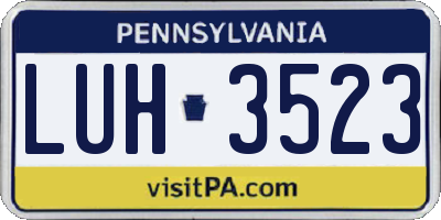PA license plate LUH3523