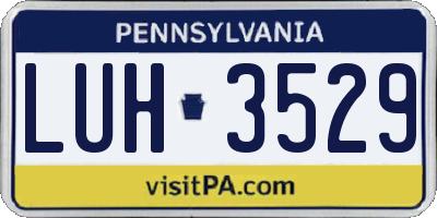 PA license plate LUH3529