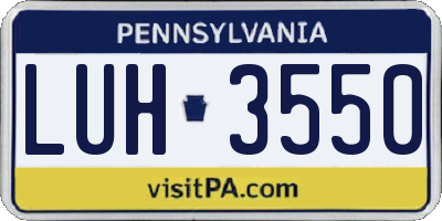PA license plate LUH3550
