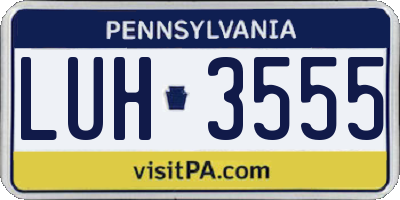 PA license plate LUH3555
