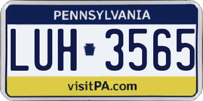 PA license plate LUH3565