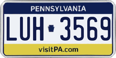 PA license plate LUH3569