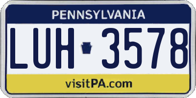 PA license plate LUH3578