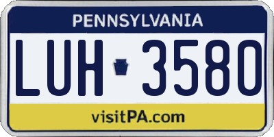 PA license plate LUH3580
