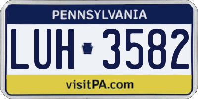PA license plate LUH3582