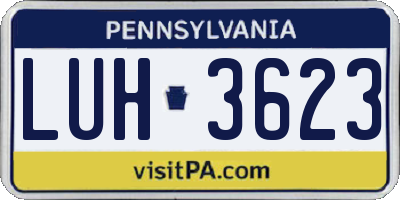 PA license plate LUH3623