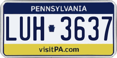PA license plate LUH3637