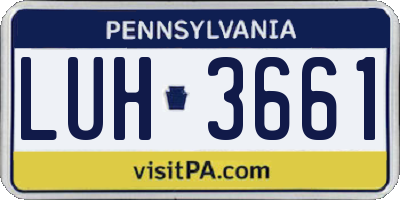 PA license plate LUH3661