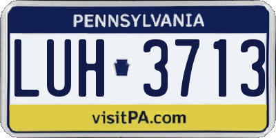 PA license plate LUH3713
