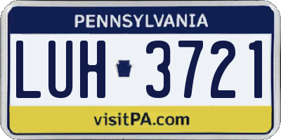 PA license plate LUH3721