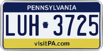 PA license plate LUH3725